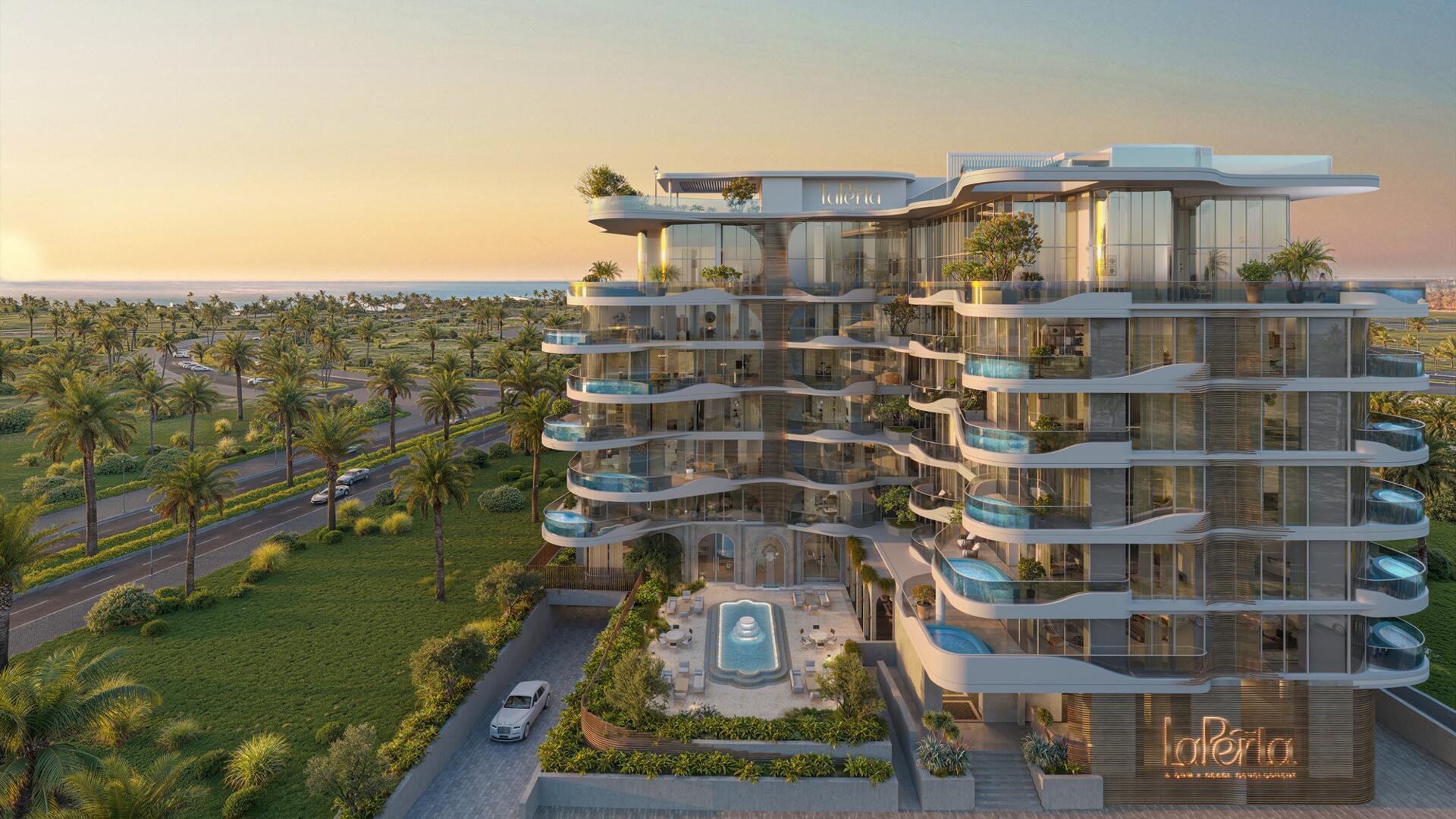 La Perla luxury residences at golden hour